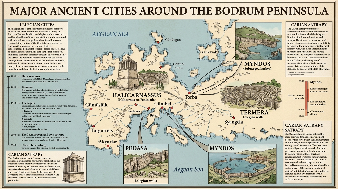 Historical Remains Near the Bodrum Peninsula, Mugla, Turkey