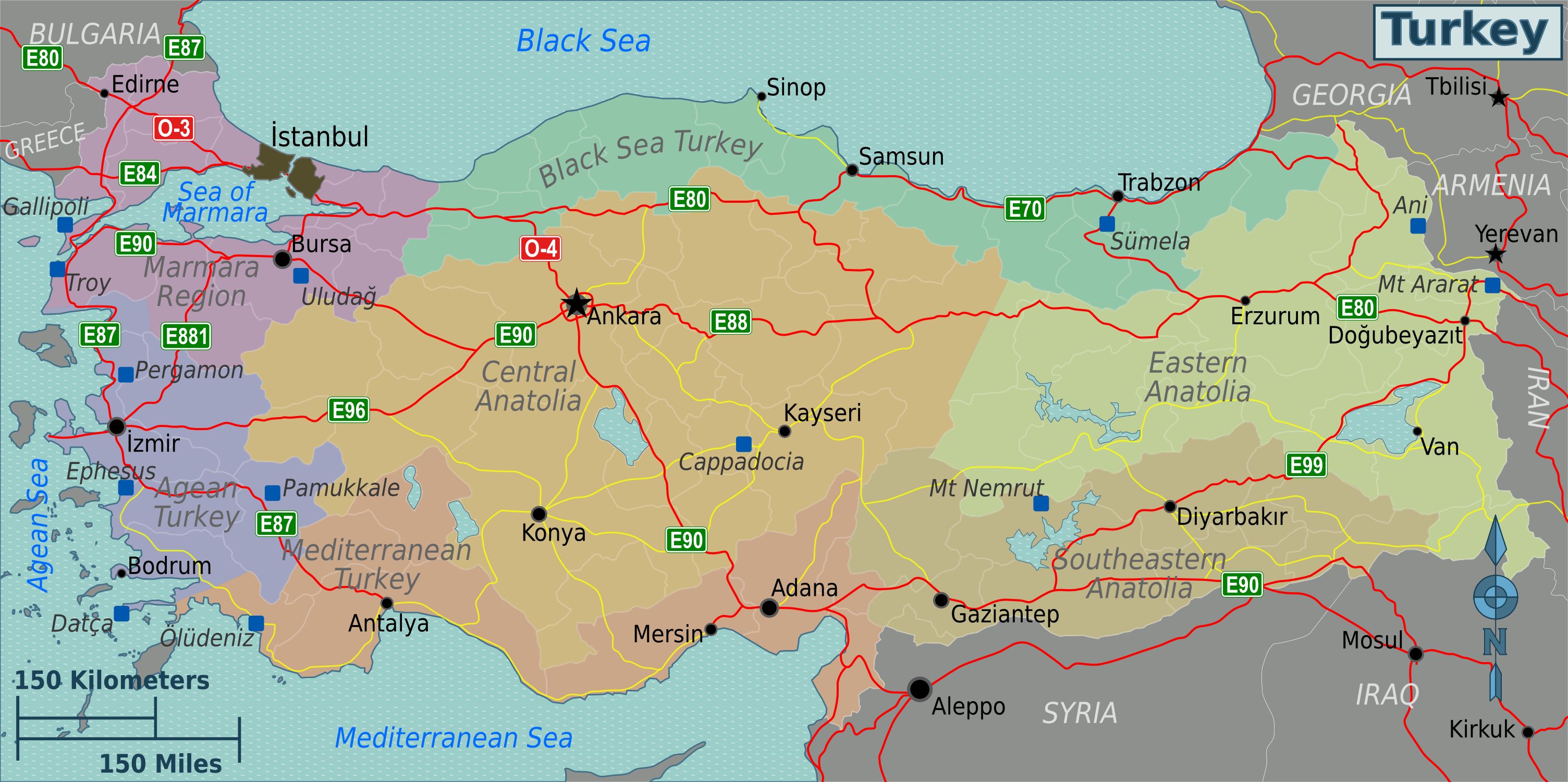 turkey regions map